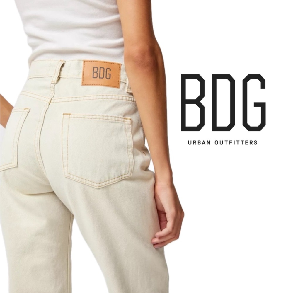 NWT Urban Outfitters BDG Ivory Denim Cowgirl Jeans 37 Women’s 20/22 made Egypt